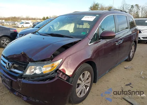 2014 Honda Odyssey Ex-L from USA, damaged, VIN 5FNRL5H6XEB052233